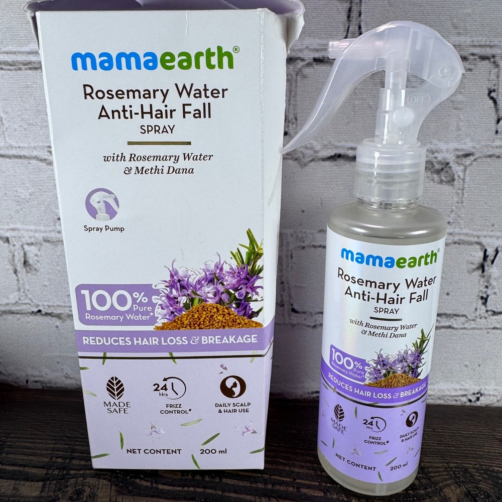 Mamaearth Rosemary Water Anti-Hair Fall Spray 200ml Methi Dana Frizz Control
